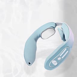 image-EMS Neck Acupoints Lymphvity Massager Device Intelligent Neck Massager With Heat Blue Hot Design