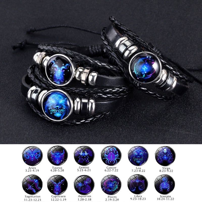image-12 Constellations Luminous Bracelet Fashion Nightlight Punk Style Starry Sky Bracelet For Men Women Children