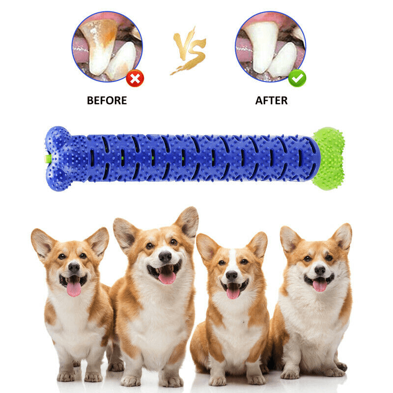 image-Dog Chew Toys Toothbrush Pets Molar Tooth Cleaning Brushing Stick Doggy Silicone