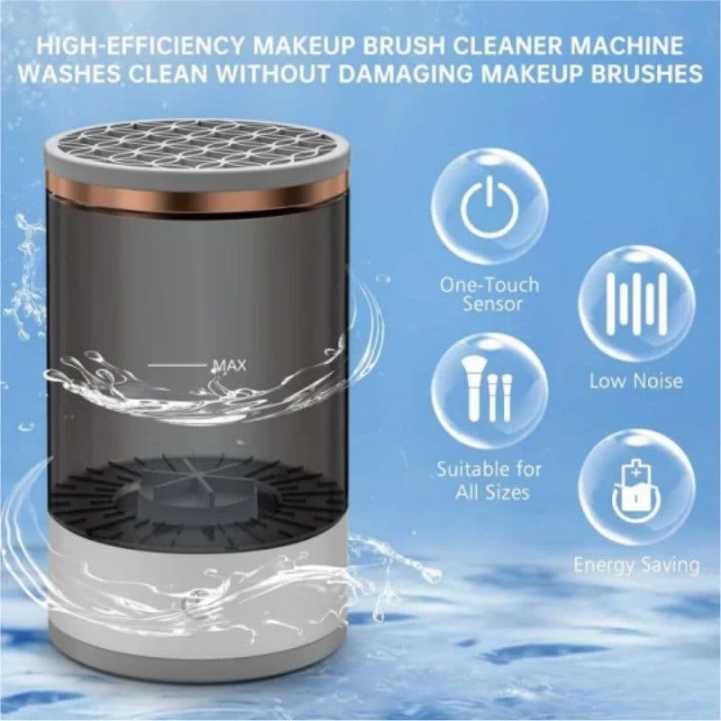 image-Makeup Brush Cleaner Automatic Rotating Makeup Brush Cleaner USB Portable Electric Cosmetic Makeup Brush Rotary Washing Machine