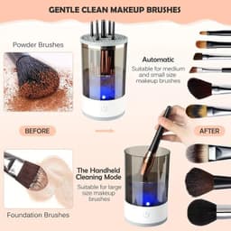 image-Makeup Brush Cleaner Automatic Rotating Makeup Brush Cleaner USB Portable Electric Cosmetic Makeup Brush Rotary Washing Machine