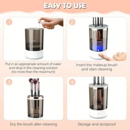 image-Makeup Brush Cleaner Automatic Rotating Makeup Brush Cleaner USB Portable Electric Cosmetic Makeup Brush Rotary Washing Machine