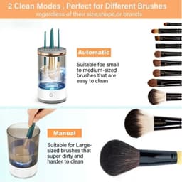 image-Makeup Brush Cleaner Automatic Rotating Makeup Brush Cleaner USB Portable Electric Cosmetic Makeup Brush Rotary Washing Machine