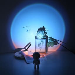 image-Rechargeable Astronaut Robot Rainbow Projection Sun Lamp Table Lamp Sunset Lamp Infinite Dimming Bedroom Atmosphere Lamp