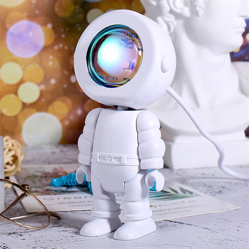 image-Rechargeable Astronaut Robot Rainbow Projection Sun Lamp Table Lamp Sunset Lamp Infinite Dimming Bedroom Atmosphere Lamp