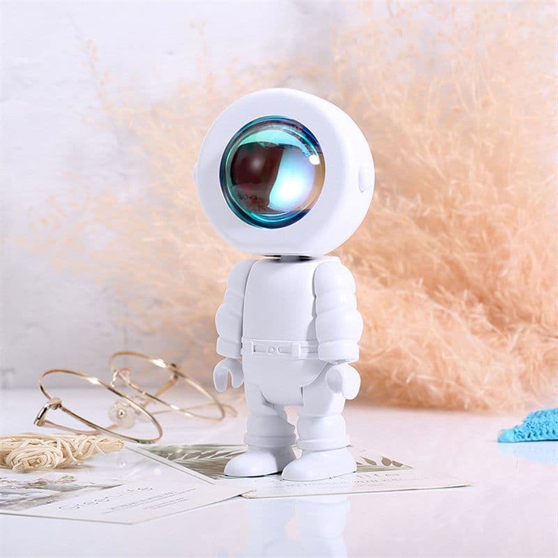 image-Rechargeable Astronaut Robot Rainbow Projection Sun Lamp Table Lamp Sunset Lamp Infinite Dimming Bedroom Atmosphere Lamp