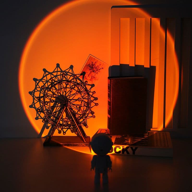 image-Rechargeable Astronaut Robot Rainbow Projection Sun Lamp Table Lamp Sunset Lamp Infinite Dimming Bedroom Atmosphere Lamp