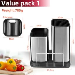 image-Drainable Knife Chopping Board Holder Size Chopper Holder