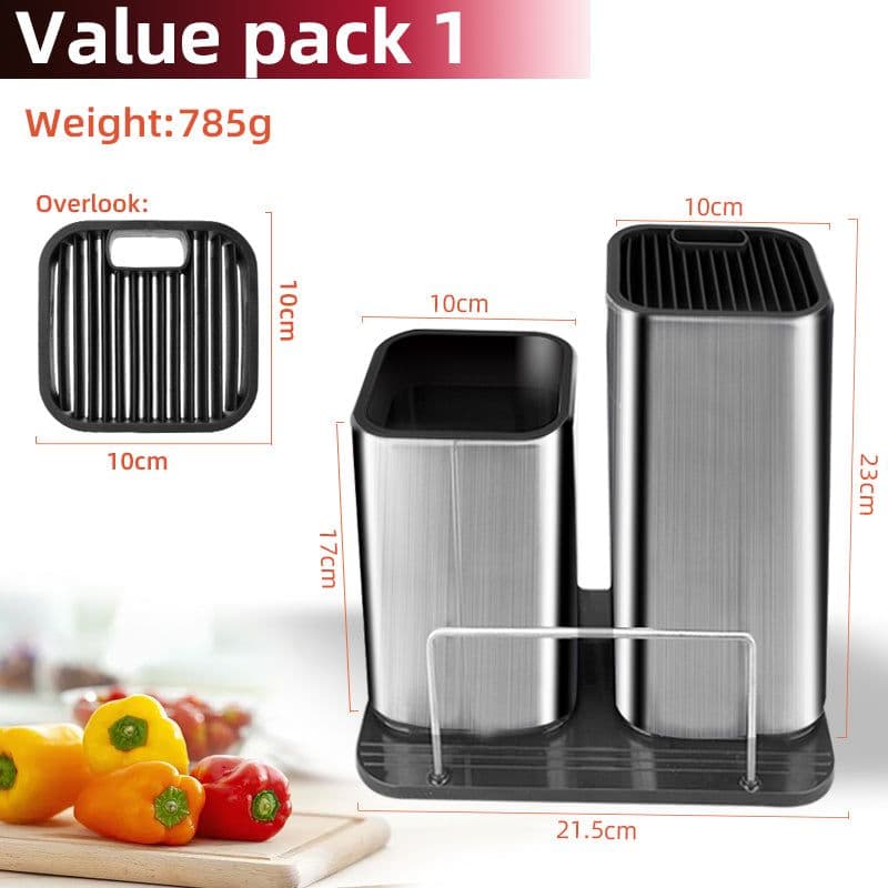 image-Drainable Knife Chopping Board Holder Size Chopper Holder