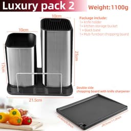 image-Drainable Knife Chopping Board Holder Size Chopper Holder