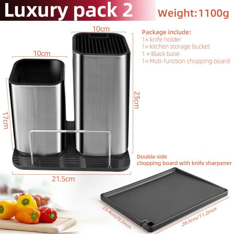 image-Drainable Knife Chopping Board Holder Size Chopper Holder
