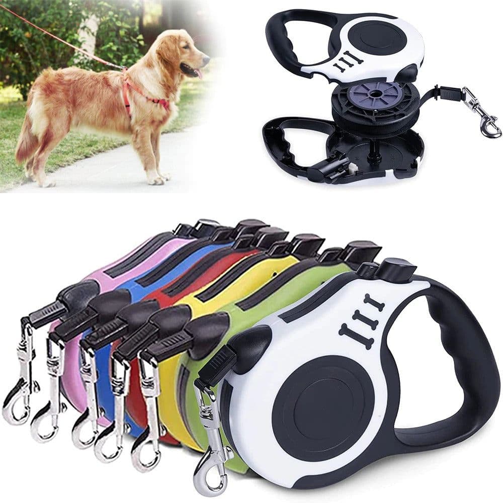 image-3m And 5m Durable Dog Leash Automatic Retractable Nylon Cat Lead Extension Puppy Walking Running Lead Roulette For Dogs Pet Products