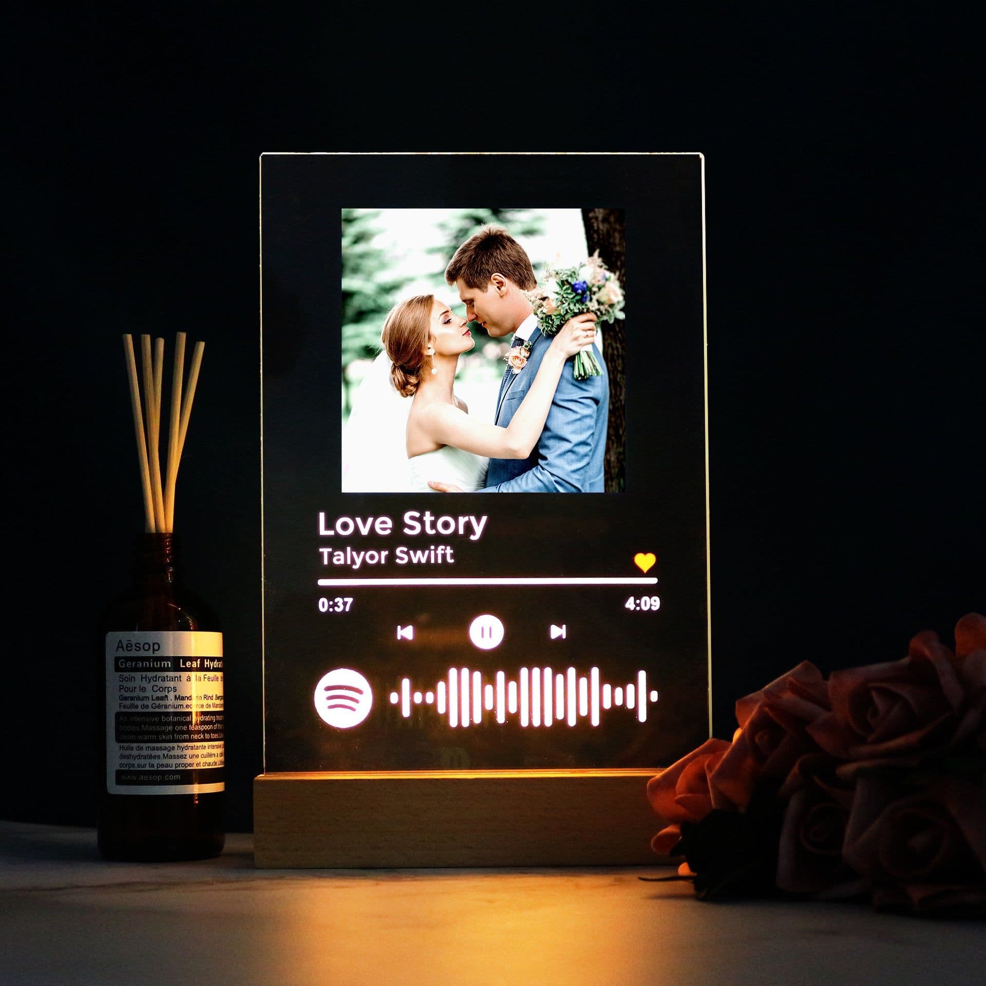 image-Valentines Day Gift Acrylic Music Light Board Small Night Light