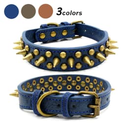 image-Retro Studded Spiked Rivet Large Dog Pet Leather Collar Pit Bull S-XL