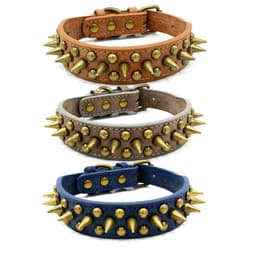 image-Retro Studded Spiked Rivet Large Dog Pet Leather Collar Pit Bull S-XL