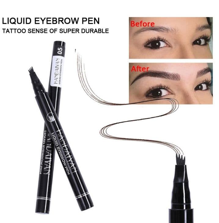 image-Microblading Eyebrow Pencil Waterproof Fork Tip Tattoo Pen Tinted Fine Sketch Eye Brow Pencils Long Lasting Eyebrows