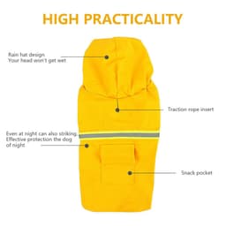 image-Dog Raincoat,Waterproof Dog Rain Jacket With Safety Reflective Stripe,Hooded Slicker Dachshund Doggy Dog Poncho With Leash For Dogs And Puppies