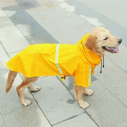image-Dog Raincoat,Waterproof Dog Rain Jacket With Safety Reflective Stripe,Hooded Slicker Dachshund Doggy Dog Poncho With Leash For Dogs And Puppies