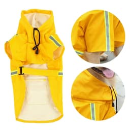 image-Dog Raincoat,Waterproof Dog Rain Jacket With Safety Reflective Stripe,Hooded Slicker Dachshund Doggy Dog Poncho With Leash For Dogs And Puppies