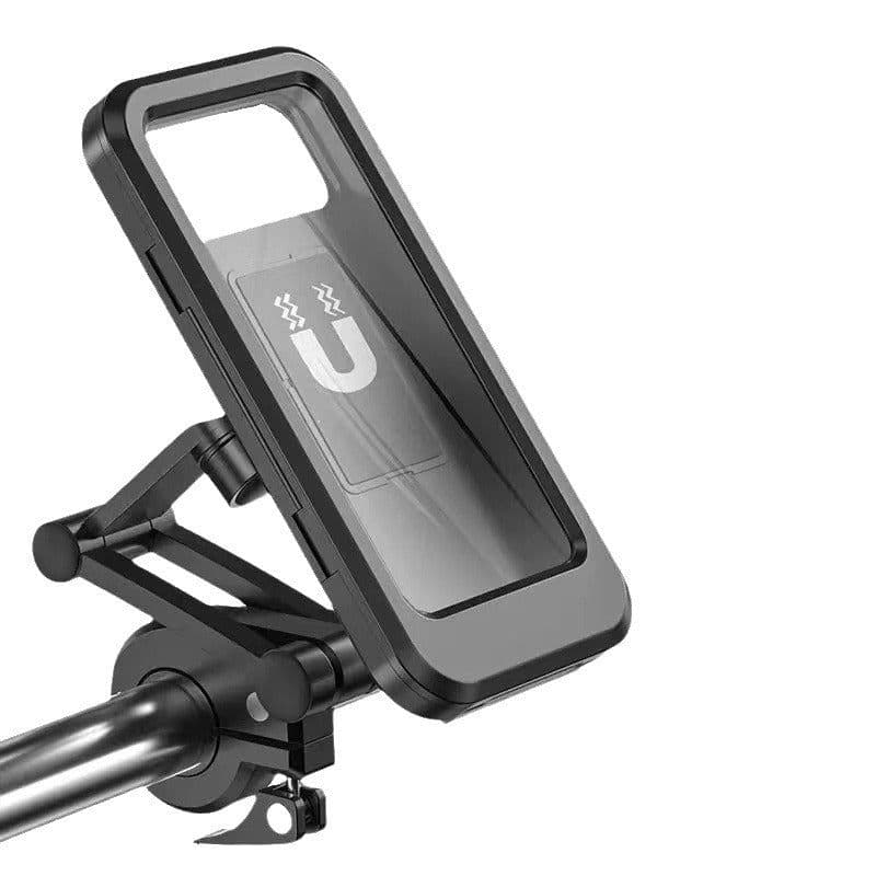image-Waterproof Motorcycle Bike Mobile Phone Holder Magnetic Universal Bicycle GPS 360 Degree Swivel Adjustable Motorcycle Cellphone Holder