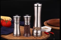 image-Creative Pepper Grinder 304 Stainless Steel Kitchen Utensils Ceramic Core Pepper Grinder Salt Grinder Manual Grinder Bottle