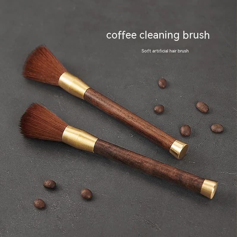 image-Ground Coffee Cleaning Tea Brush Pen Coffee Grinder Cleaning Powder Brush Long Handle