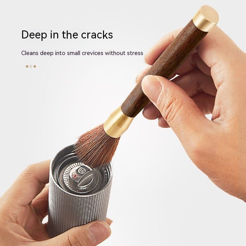 image-Ground Coffee Cleaning Tea Brush Pen Coffee Grinder Cleaning Powder Brush Long Handle