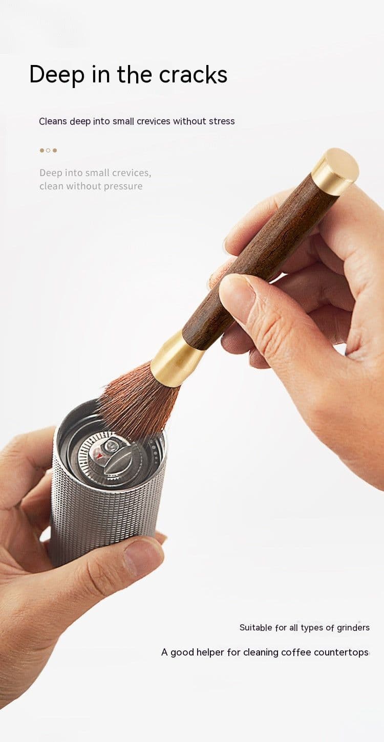 image-Ground Coffee Cleaning Tea Brush Pen Coffee Grinder Cleaning Powder Brush Long Handle