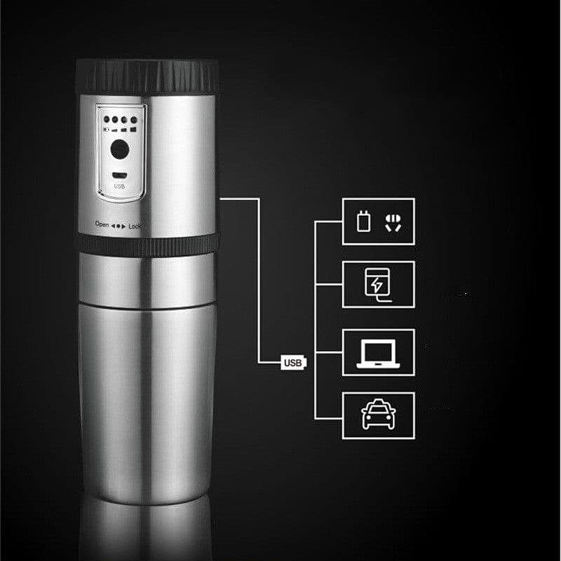 image-Electric portable stainless steel coffee grinder