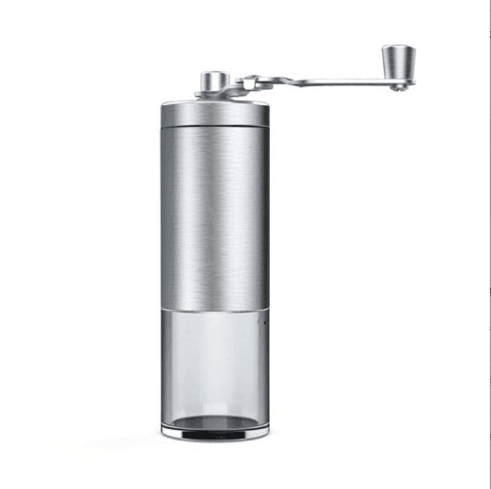 image-Coffee Bean Grinder Portable Wood Grain Stainless Steel Crank Hand Hand Coffee Grinder Kitchen Tool Grinder