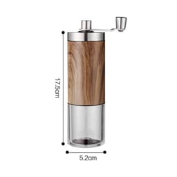 image-Coffee Bean Grinder Portable Wood Grain Stainless Steel Crank Hand Hand Coffee Grinder Kitchen Tool Grinder