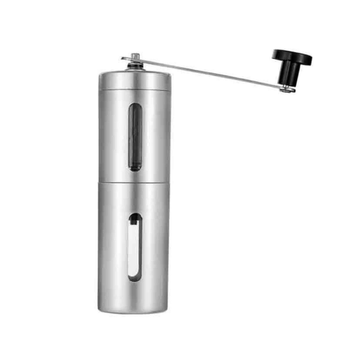 image-Coffee Bean Grinder Portable Wood Grain Stainless Steel Crank Hand Hand Coffee Grinder Kitchen Tool Grinder