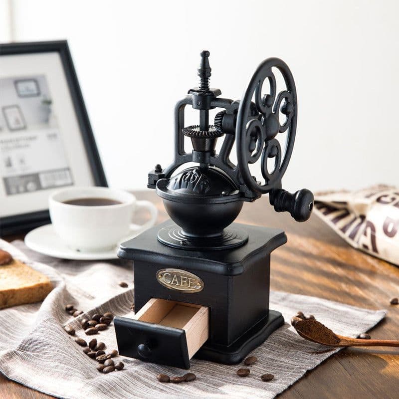 image-Retro Hand Crank Grinder Manual Coffee Grinder