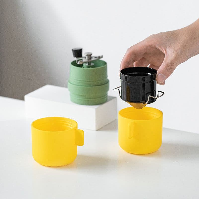 image-Hand Grinding Bean Hand Pouring Coffee Pot Integrated Coffee Grinder Coffee Grinder Coffee Pot