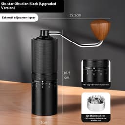 image-External Adjustment Manual Grinding Machine Steel Core Seven-star Household Coffee Grinder Outdoor Portable