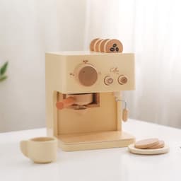 image-Children's Simulation Coffee Machine Suit Baby Wooden Puzzle Early Educational Building Block Toys