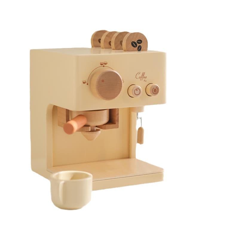 image-Children's Simulation Coffee Machine Suit Baby Wooden Puzzle Early Educational Building Block Toys