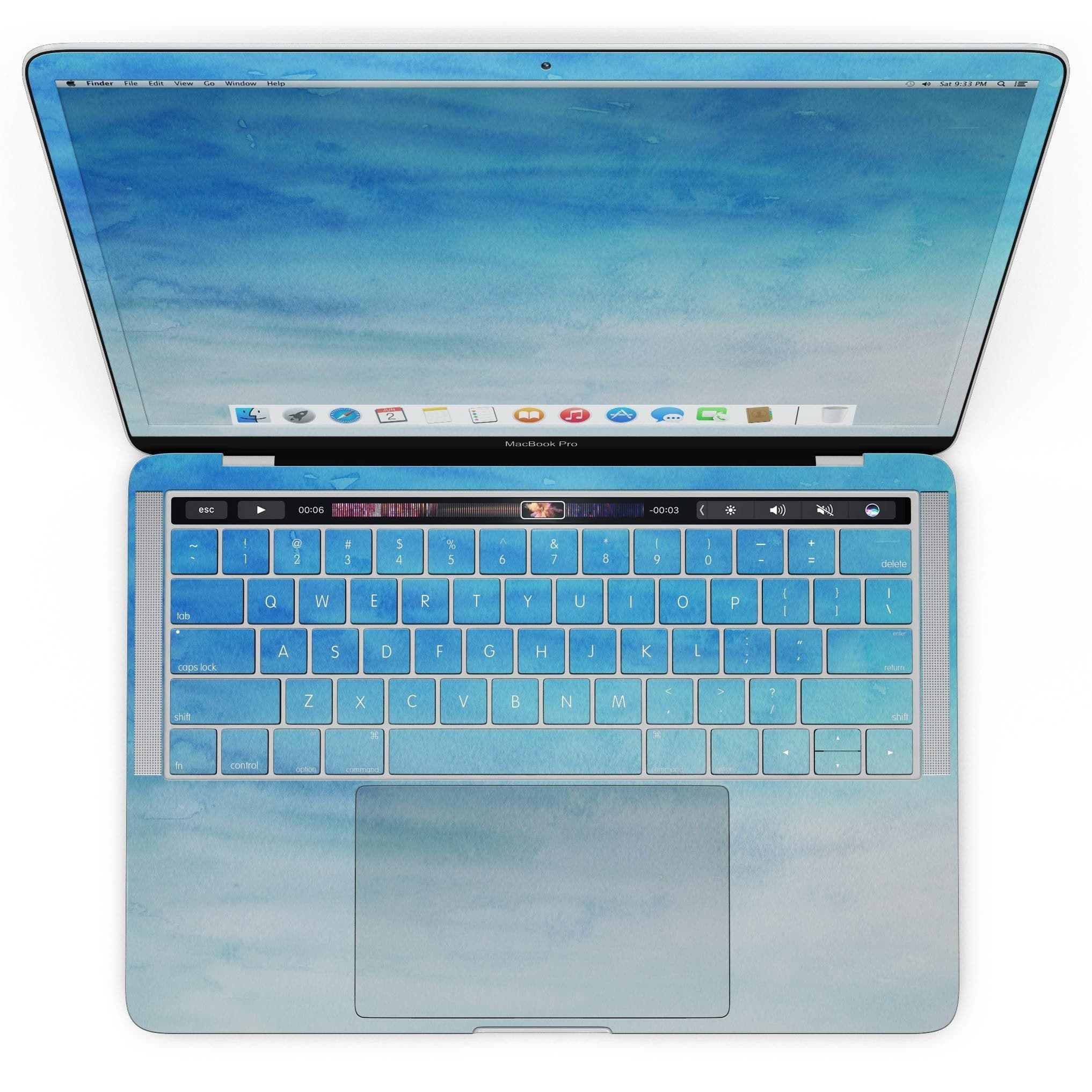image-Blotted Blues Absorbed Watercolor Texture - MacBook Pro with Touch Bar