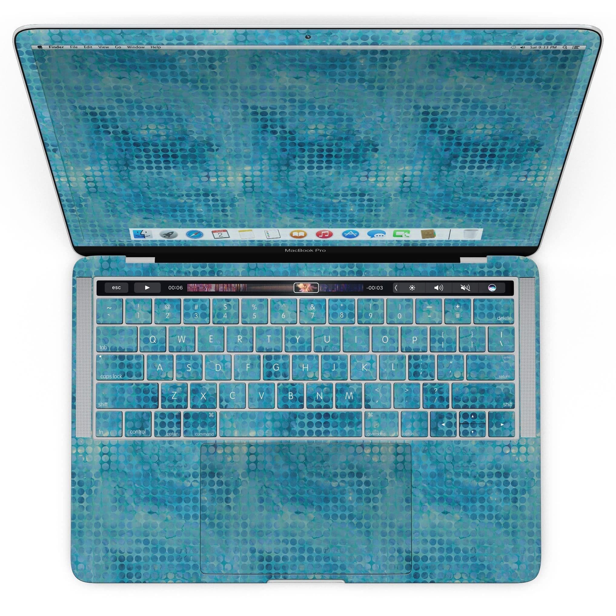 image-Blue Watercolor Polka Dots - MacBook Pro with Touch Bar Skin Kit