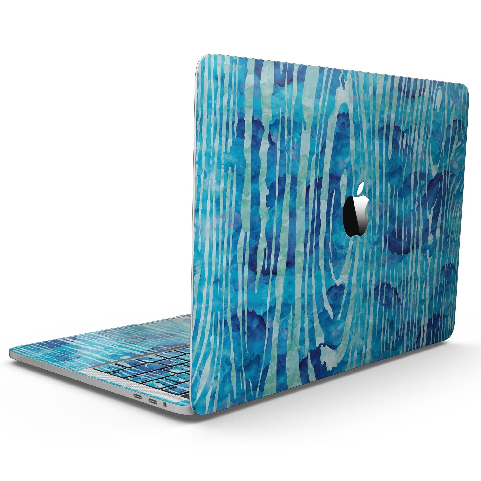 image-Blue Watercolor Woodgrain - MacBook Pro with Touch Bar Skin Kit