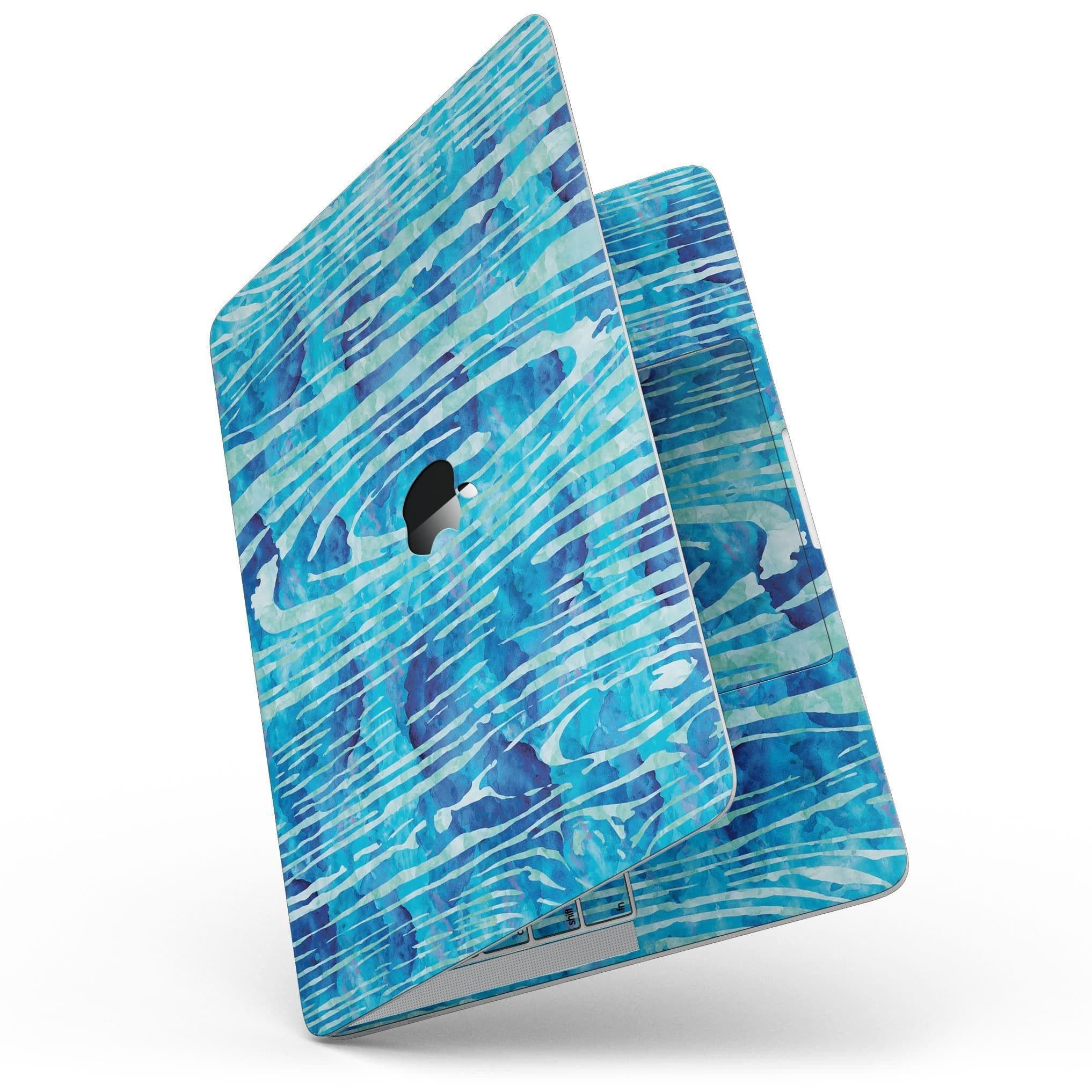 image-Blue Watercolor Woodgrain - MacBook Pro with Touch Bar Skin Kit