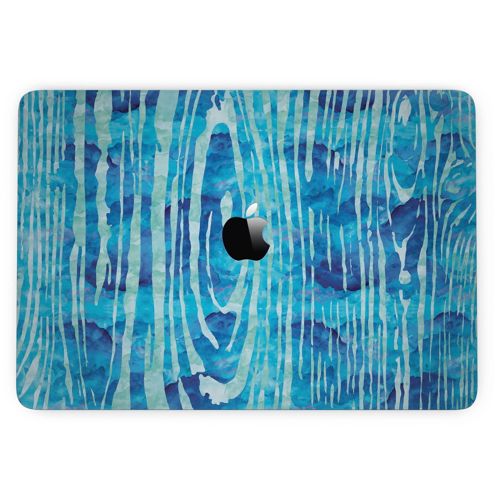 image-Blue Watercolor Woodgrain - MacBook Pro with Touch Bar Skin Kit