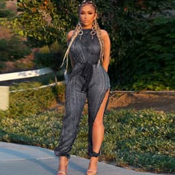 image-Net Mesh One piece Rompers Sexy Women bodysuit High Waist Sheer