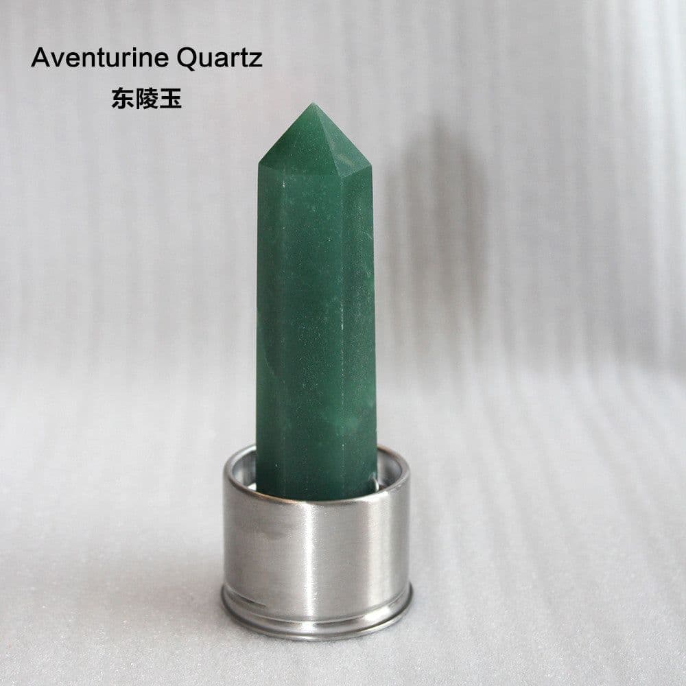 image-Natural Crystal Column Stone Quartz of Various Materials Magic wand heals energy stone point water cup bottel Ornament replace