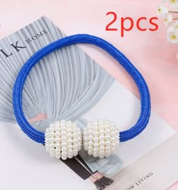 image-Magnetic Curtain Tiebacks Pearl Beads
