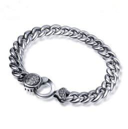 image-Sterling Silver Men's Six-Character Mantra Bracelet - Retro Thai Style