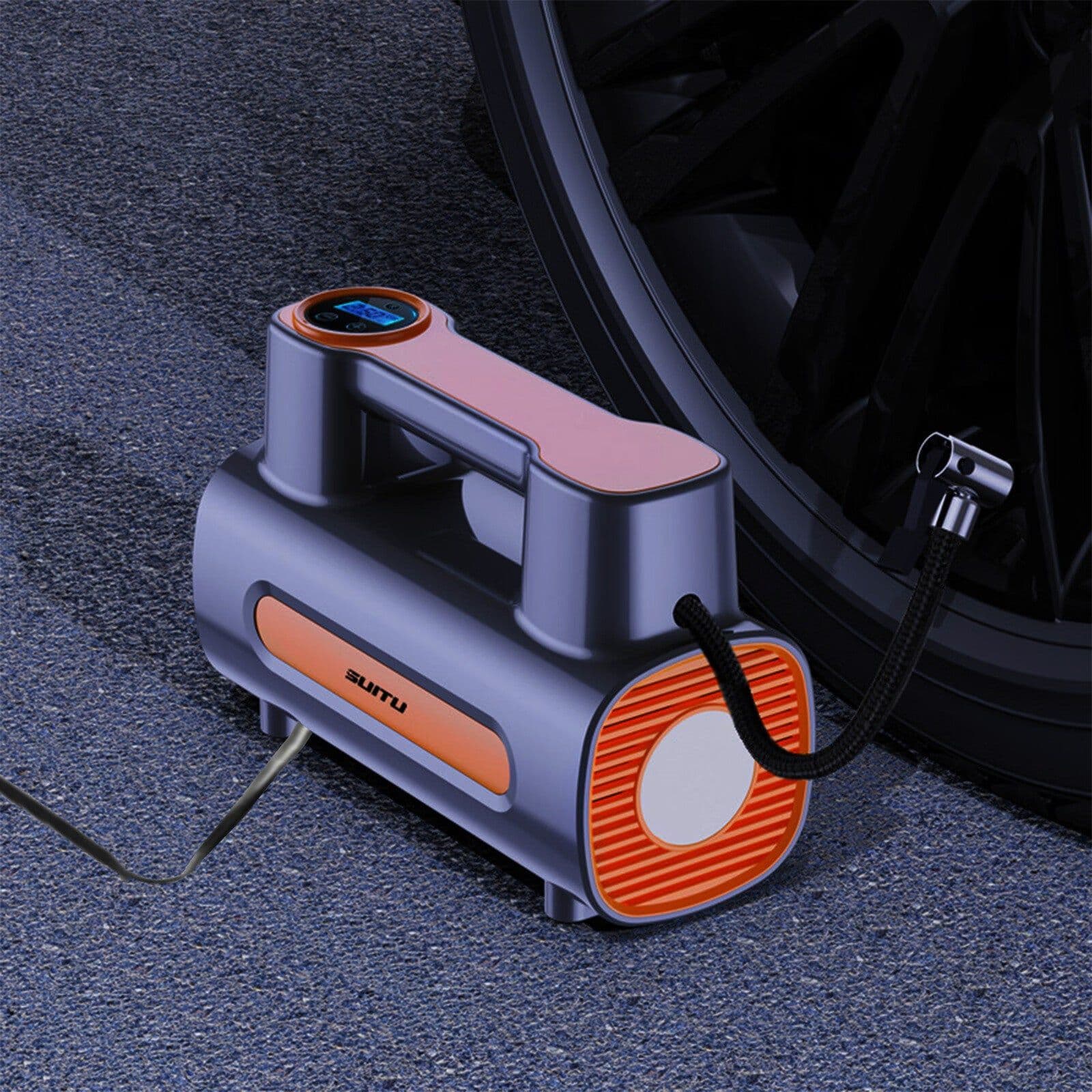 image-Tire Inflator 12V DC Portable Compressor Electric DC Auto Tire Pumps For Car Tires