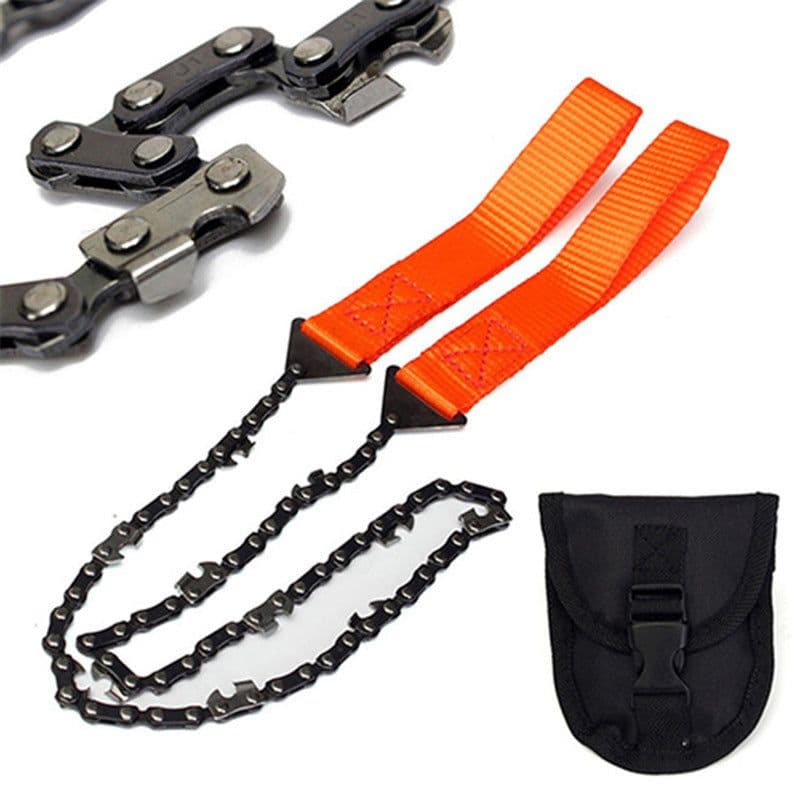 image-Outdoor wack 24" 11-Tooth Pocket Survival Hand Saw - Nylon Webbing Handle, Steel Blade