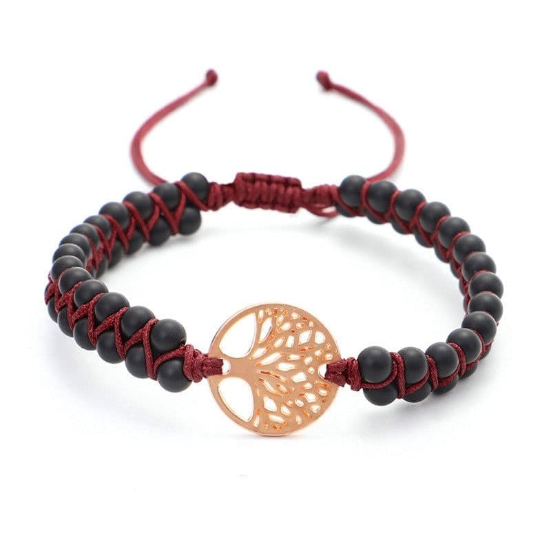 image-Woven Twine Double Tree of Life Yoga Bracelet