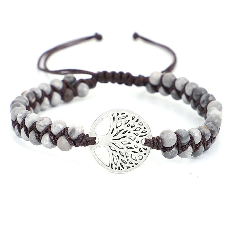 image-Woven Twine Double Tree of Life Yoga Bracelet
